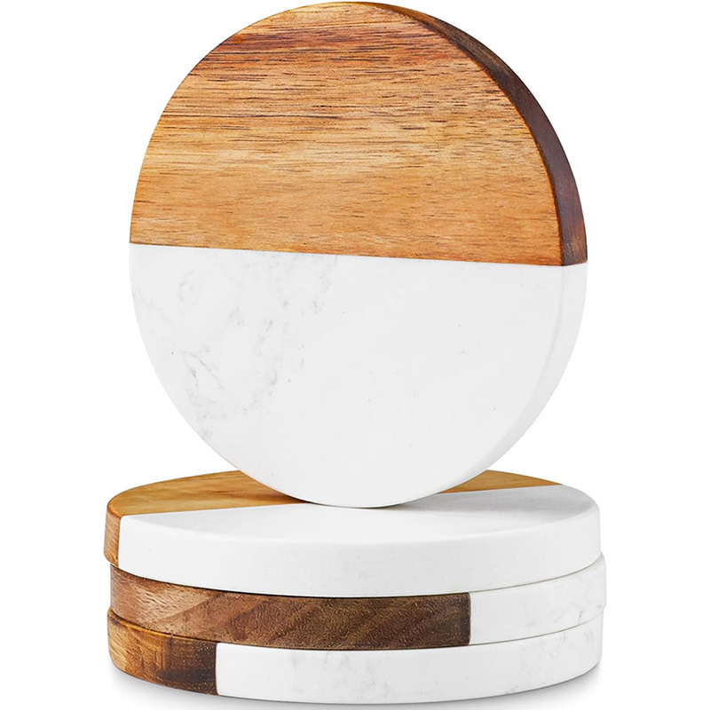 Marble Coaster Set - Set di 4 Sottobicchieri in Marmo