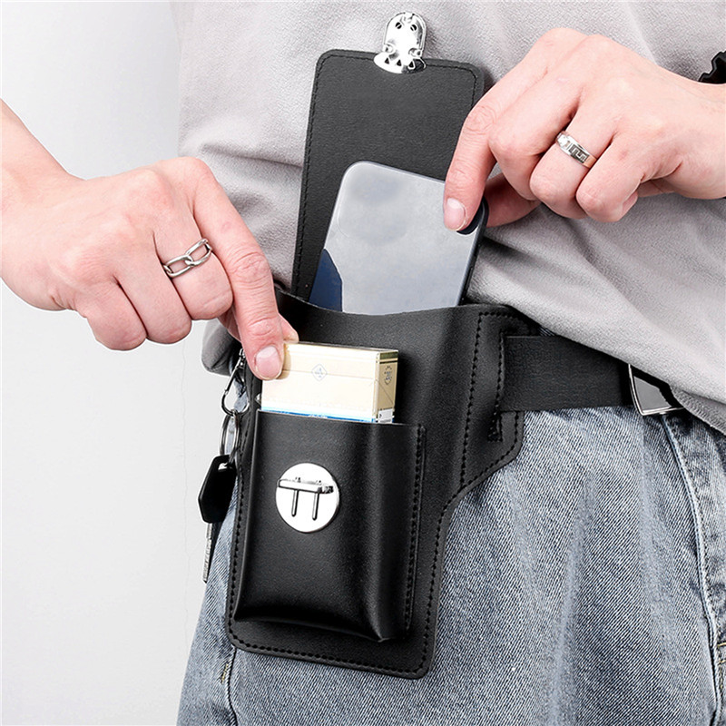 Leather Wallet Men - Custodia a fondina da cintura per